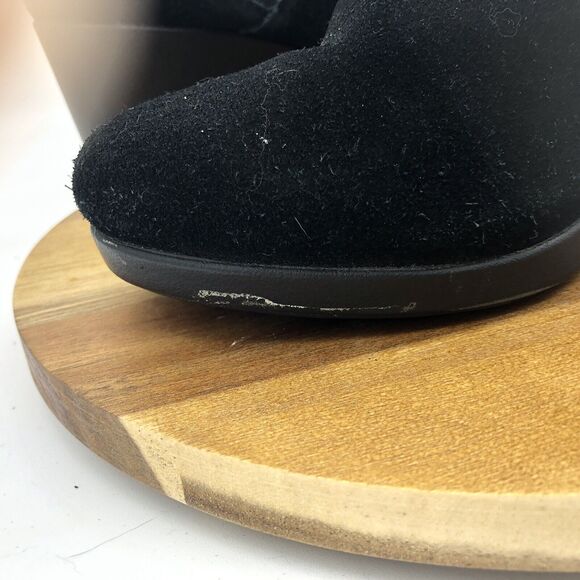 Crocs A-Leigh Ankle Boots Womens 8 Black Suede Wedge Bootie Casual Stretch - Picture 7 of 12